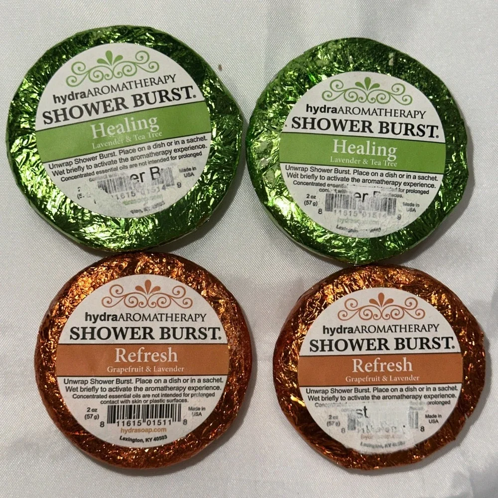 HydraAromatherapy Shower Burst 4 Pack Healing Refresh Lavender Grapefruit 2oz